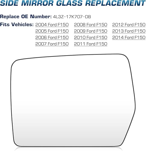 Miniatura 6 de Youxmoto Driver Left and Passenger Right Heated Side Mirror Glass for Ford F150 2004 2005 2006 2007 2008 2009 2010 2011 2012 2013 2014, with Rear