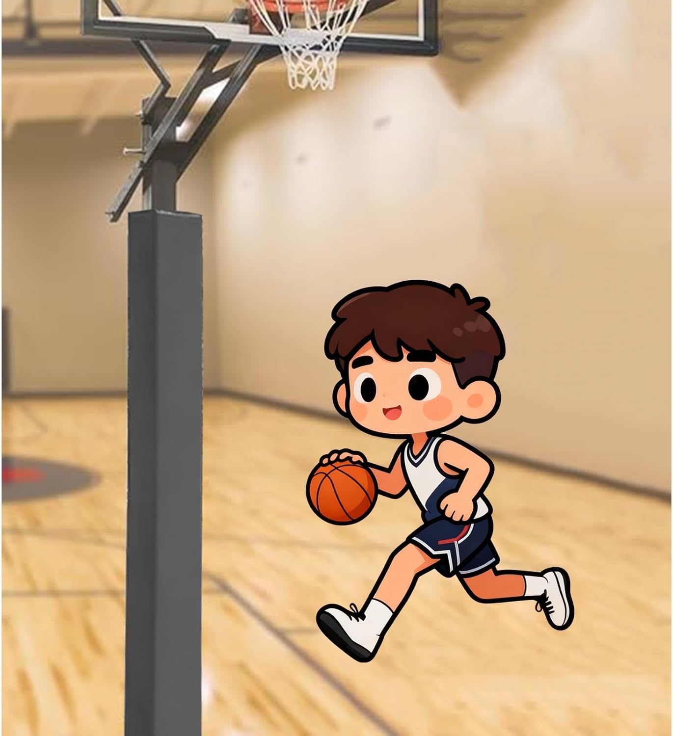 6ft Basketball Hoop Post Padding for Player Protection, Outdoor Playground Pole Protection Pad, Waterproof Basement Column Cover Wrap Around