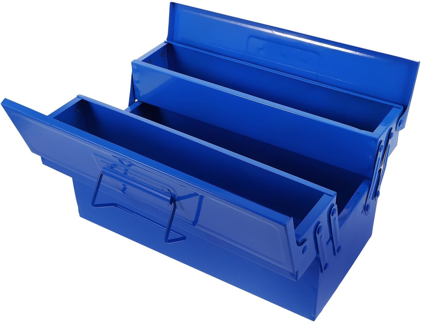 Handheld Tool Box Organizer with Double Layer Iron, Blue