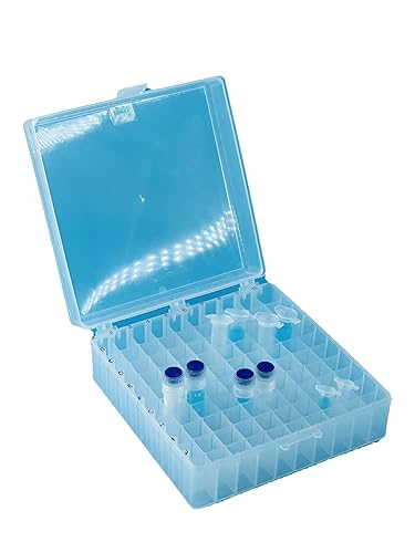 Miniatura 3 de Caja de almacenamiento criogénica de tubo de micro centrífuga Cryobox de 100 pozos con tapas de color asociadas, paquete de 5