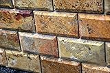 Scabos Travertine 2 X 4 Brick Mosaic Tile (Honed and Deep Beveled)