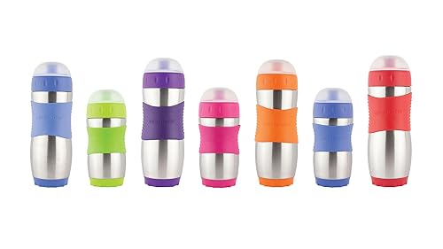 Miniatura 2 de Kid Basix Safe Sporter, Lunch & Sport - Botella de agua de acero inoxidable, boquilla fácil de tirar, tapa para barro, apta para lavavajillas,