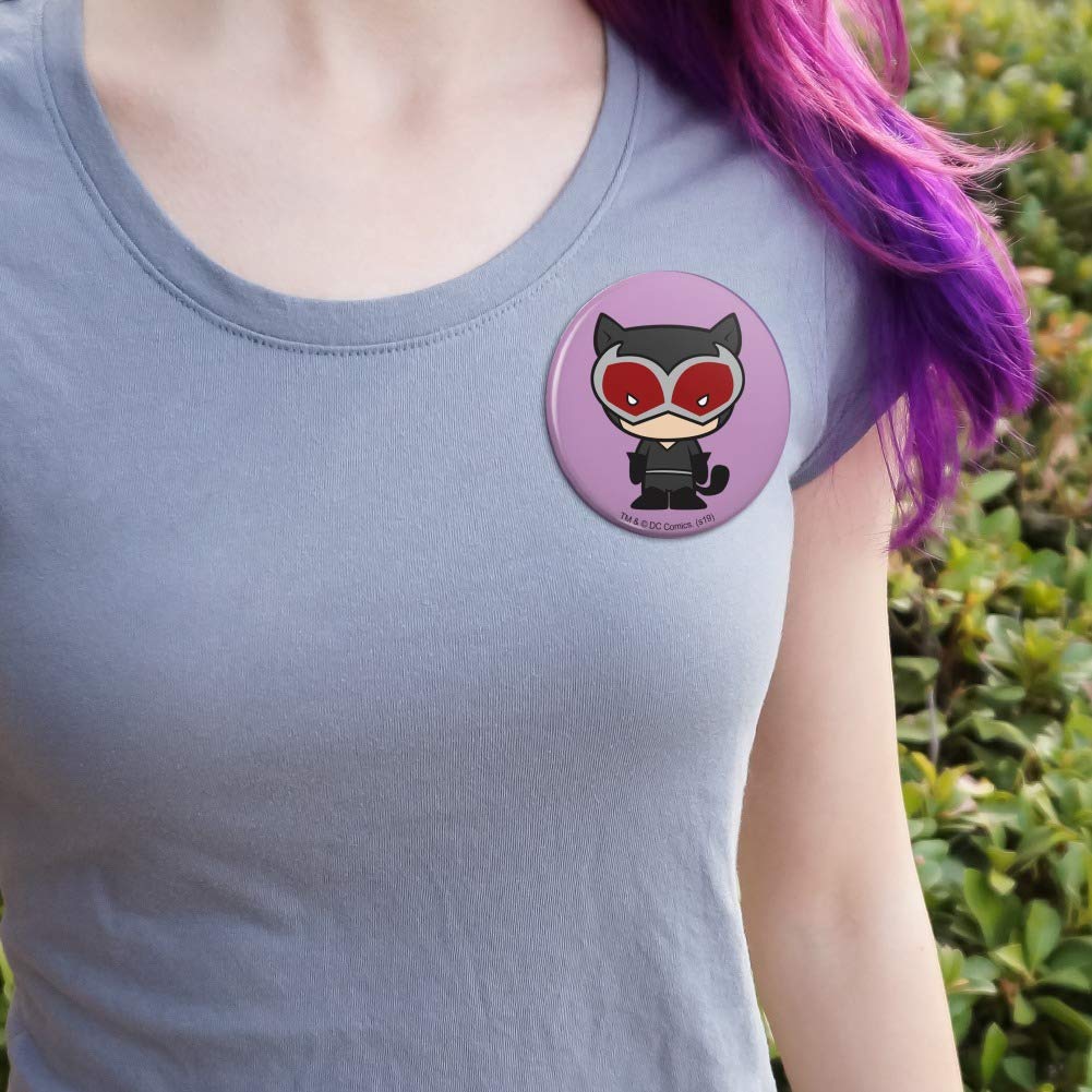 Batman Catwoman Cute Chibi Character Pinback Button Pin