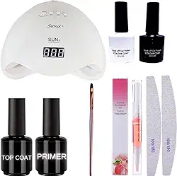 Kit Unha Esmaltação Esmalte em Gel Cabine Sun Lixa Nail Pincel Caneta Hidratante
