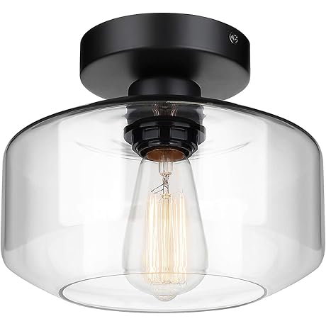 MAXvolador Industrial Semi Flush Mount Ceiling Light: Vintage Charm for Your Home