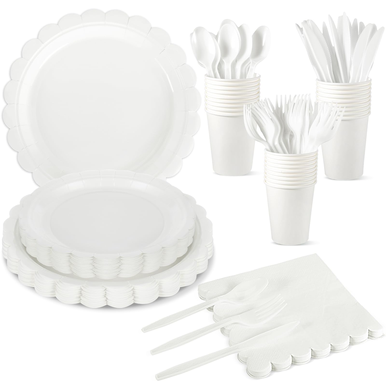 Sage Green Party Plates & Cups Set - 25 Piece -14