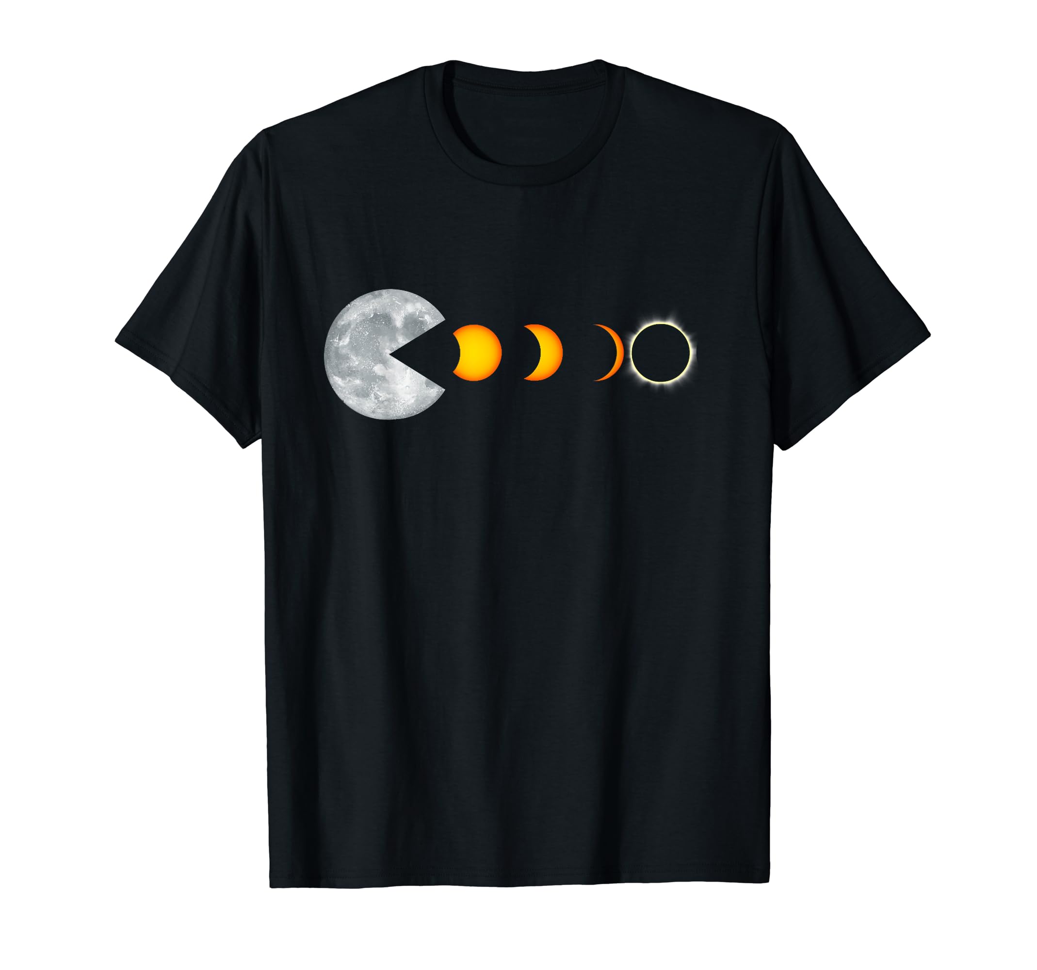 Funny Total Solar Eclipse The Moon Eating Sun Retro Gamer T-Shirt