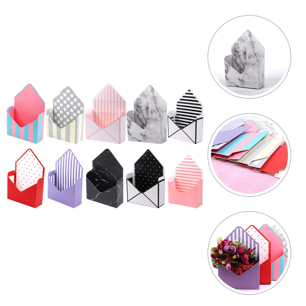 FOMIYES 2 Juegos Caja De Flores Decoración De Flores Alambre Floral Decoración Casa Cajas Plegables Soporte Para Envolver Material De Embalaje De Papel 10 Uds * 2