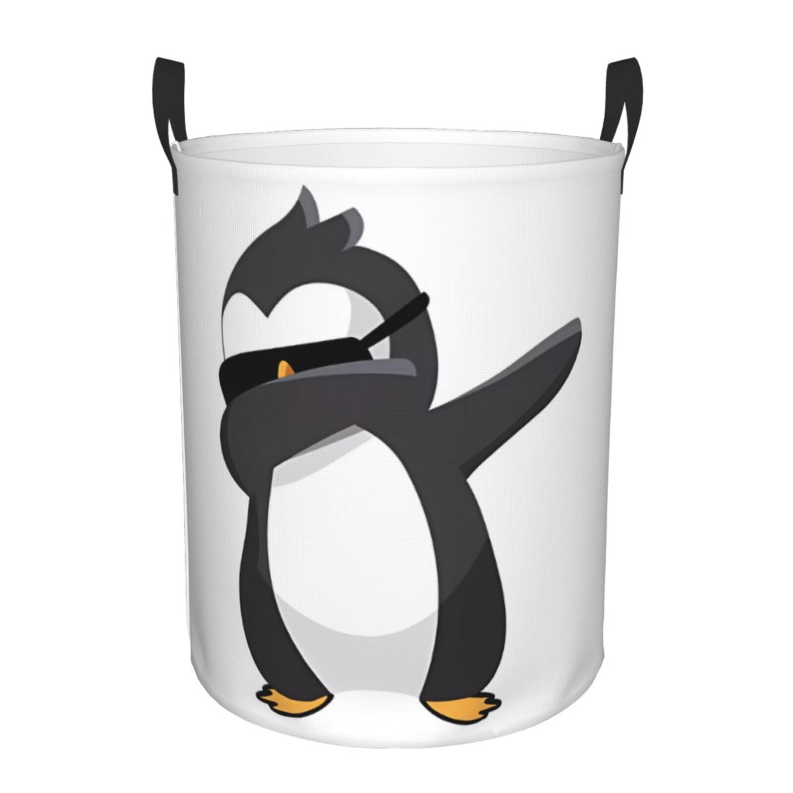 S Circular Hamper penguin dabbing Print for Dirty Clothes