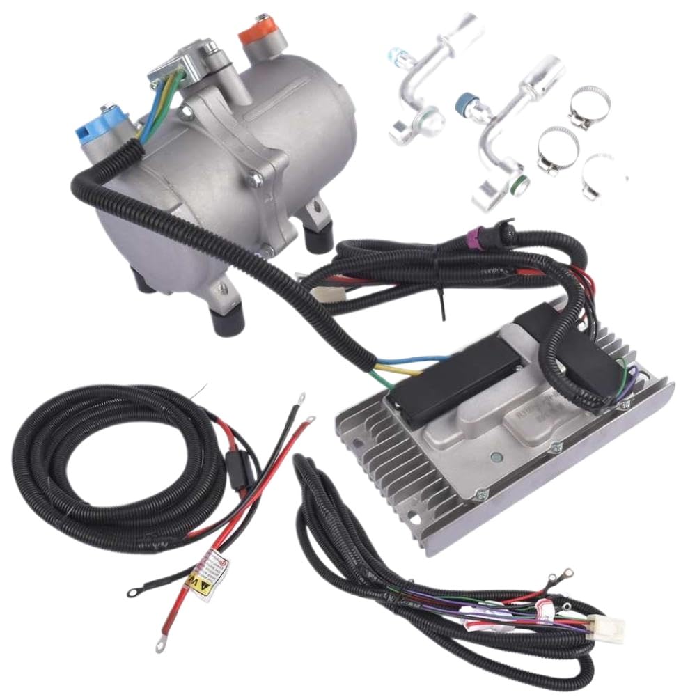 Kit de compresor de aire acondicionado de 12 V, compatible con vehículos recreativos, furgonetas, autobuses