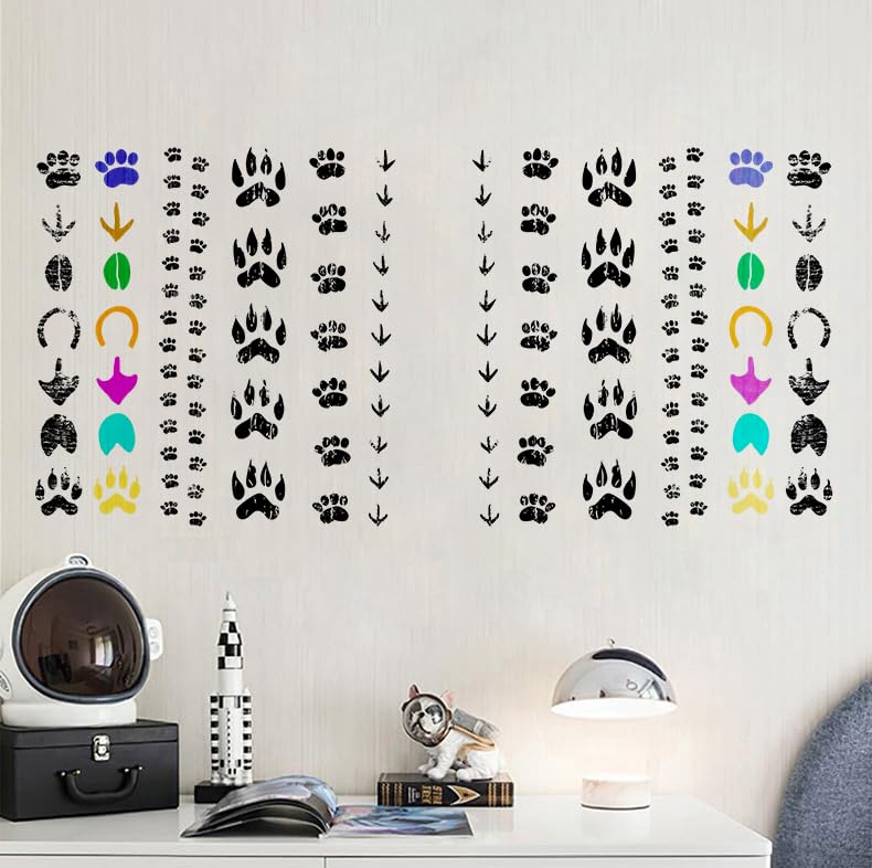 Glow In The Dark Dog Paw Print Wall Decals, Vinyl Stickers For Kids Bedroom - Foto 2