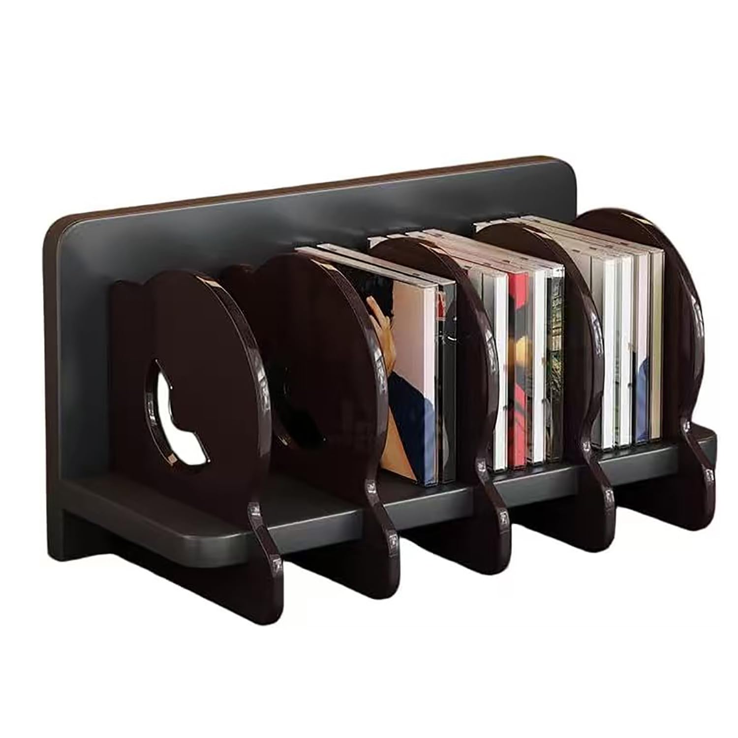 Présentoir à CD en acrylique pour disques vinyles et CD, étagère de rangement multifonction moderne avec compartiments, 35,5 x 16,2 x 18,7 cm, organiseur peu encombrant
