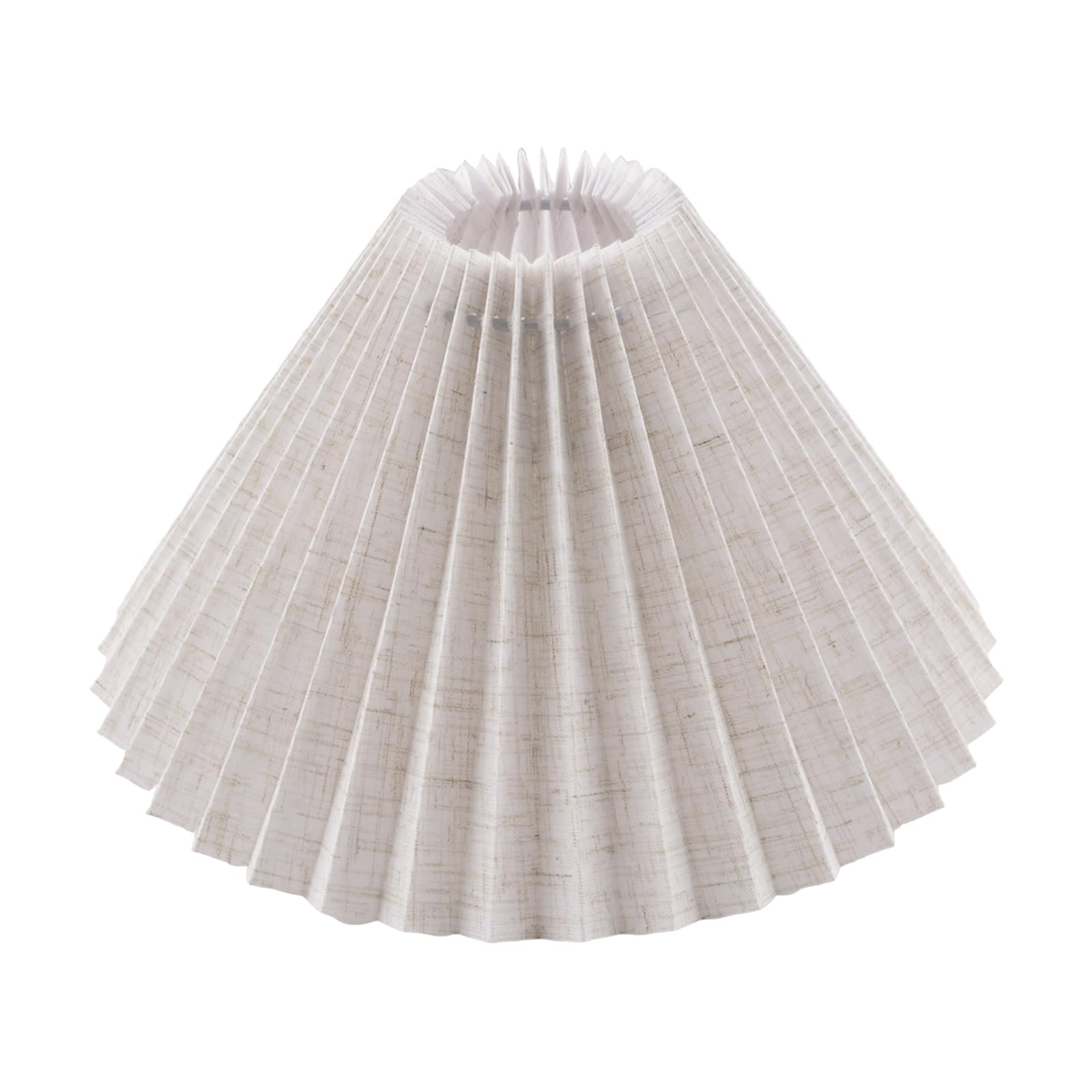 INCREWAY 1Pack Pleated Linen Drum Lampshade, 3.15" Top x 9.44" Bottom x 6.29" High, Replacement Natural Linen Fabric Light Cover for Table Lamps Floor Lamps Chandelier Lamp (Beige)