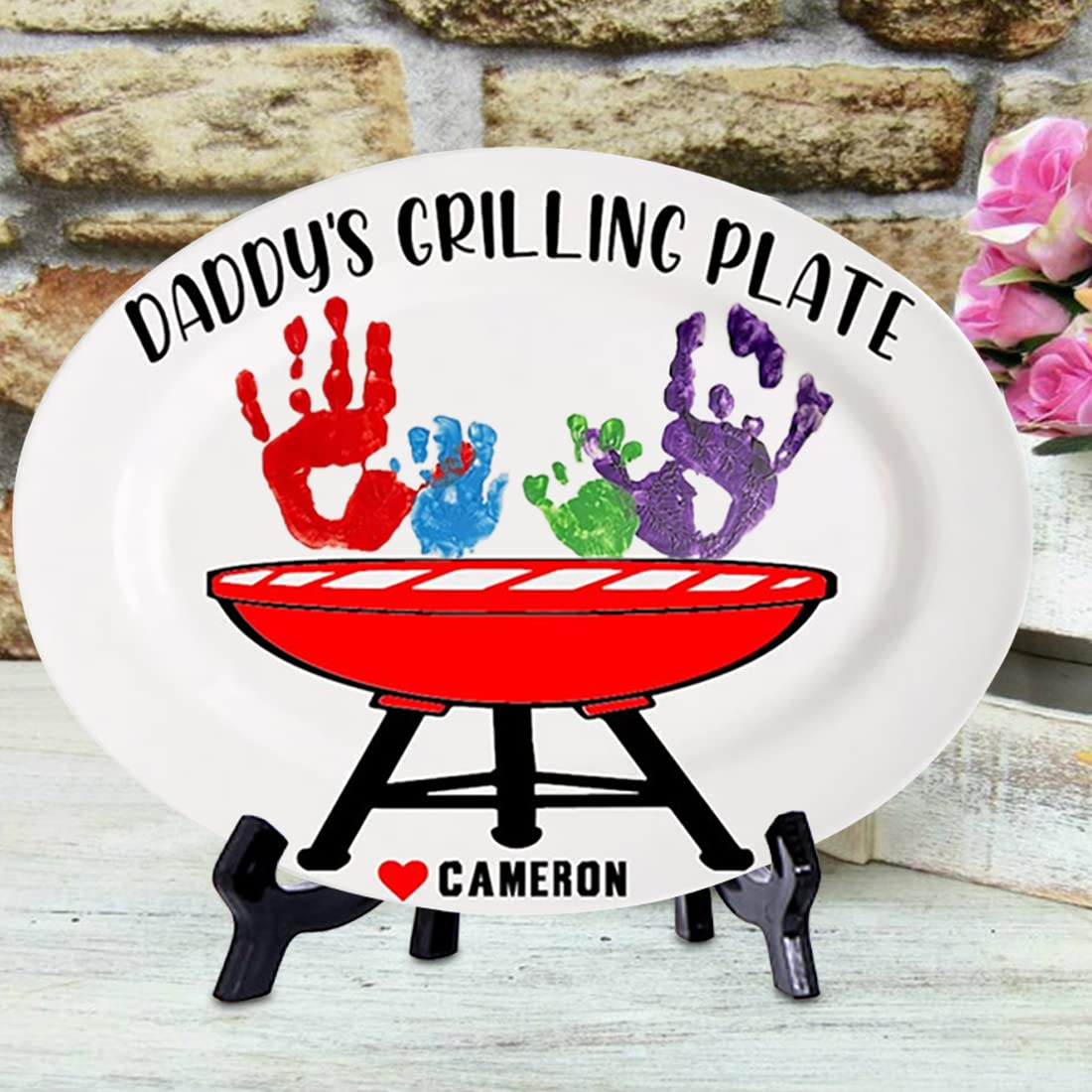 CAC China GS-13 11-1/2-Inch by 8-1/4-Inch Greenbrier Green Band Stoneware Oval Platter, American White, Box of 12