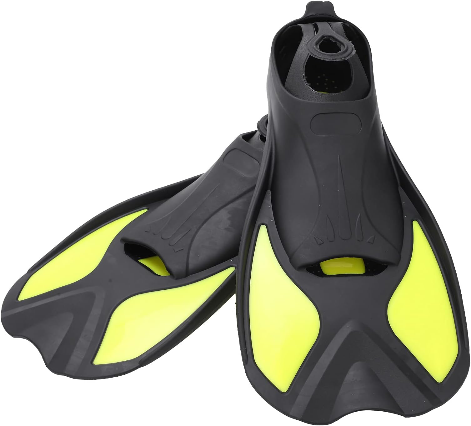 BTER Swimming Fins, Eco-friendly Non‑slip Diving Accessory Snorkel Flippers Silicone Black Yellow for Women for Men for Adults(Black and yellow, S)