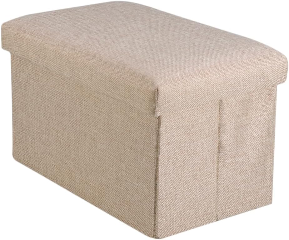 Cotton Fabric Stool Storage Box Multi-use Bench for Bedroom Living Room