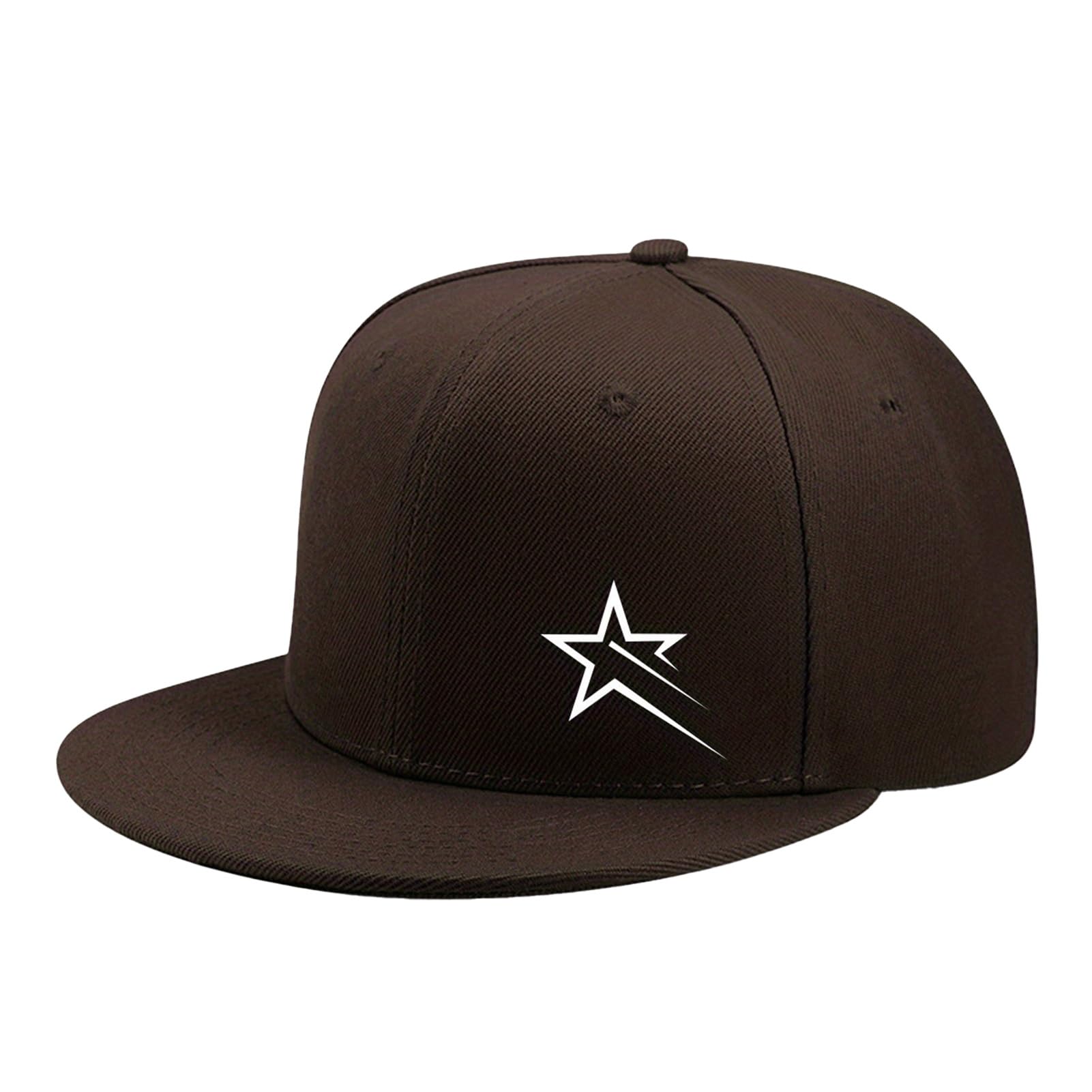 matumou Star Print Baseball Hat, Adjustable Back Buckle Retro Distressed Style Baseball, Flat Brim Outdoor Sunshade