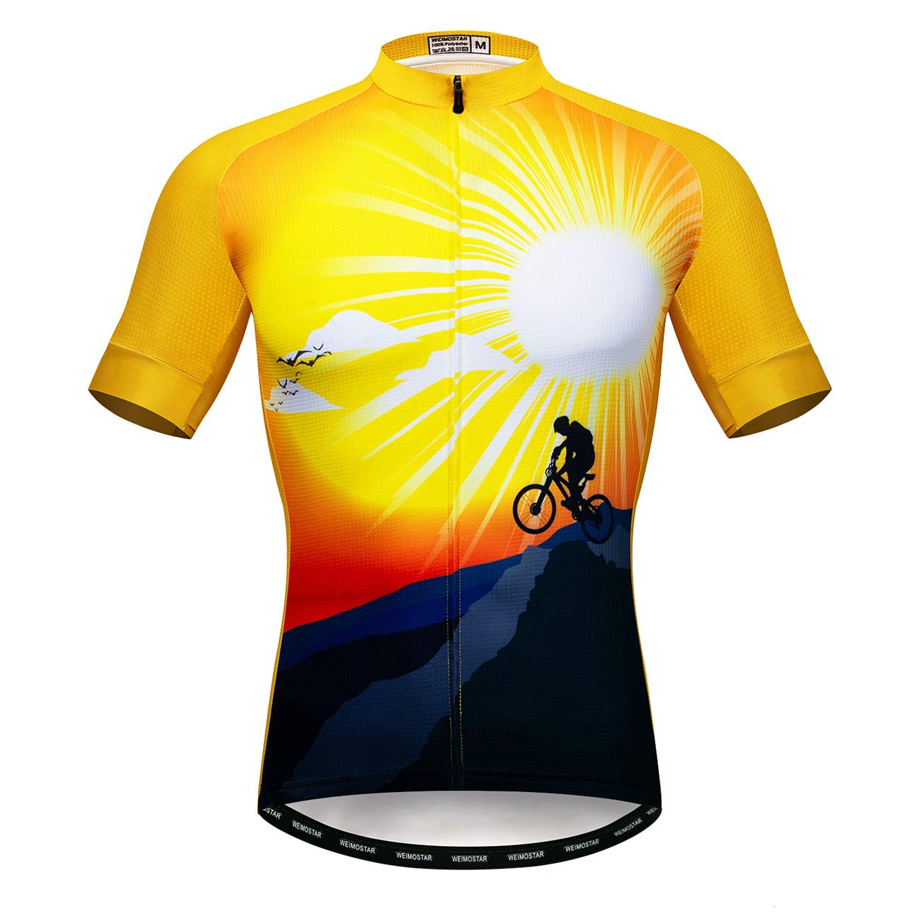 JPOJPO Fahrradtrikot für Herren, Mountainbike-Trikot, Sommer, kurzärmelig, atmungsaktiv, schnell trocknend