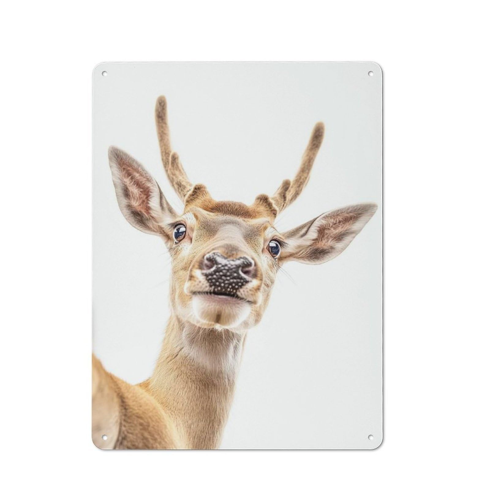 Junmoney A Deer Taking A Selfie Tin Sign 40X30cm With For Garage Wall, Retro-Style Decor, For Vintage Wall Decor Fans, For Metal Sign Collectors