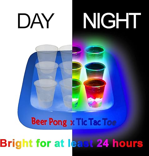 Miniatura 3 de Estante flotante de 23 x 23 pulgadas para fiesta en la piscina, balsas flotantes de Tic Tac Toe, juego de fiesta de piscina, juego de bebida y