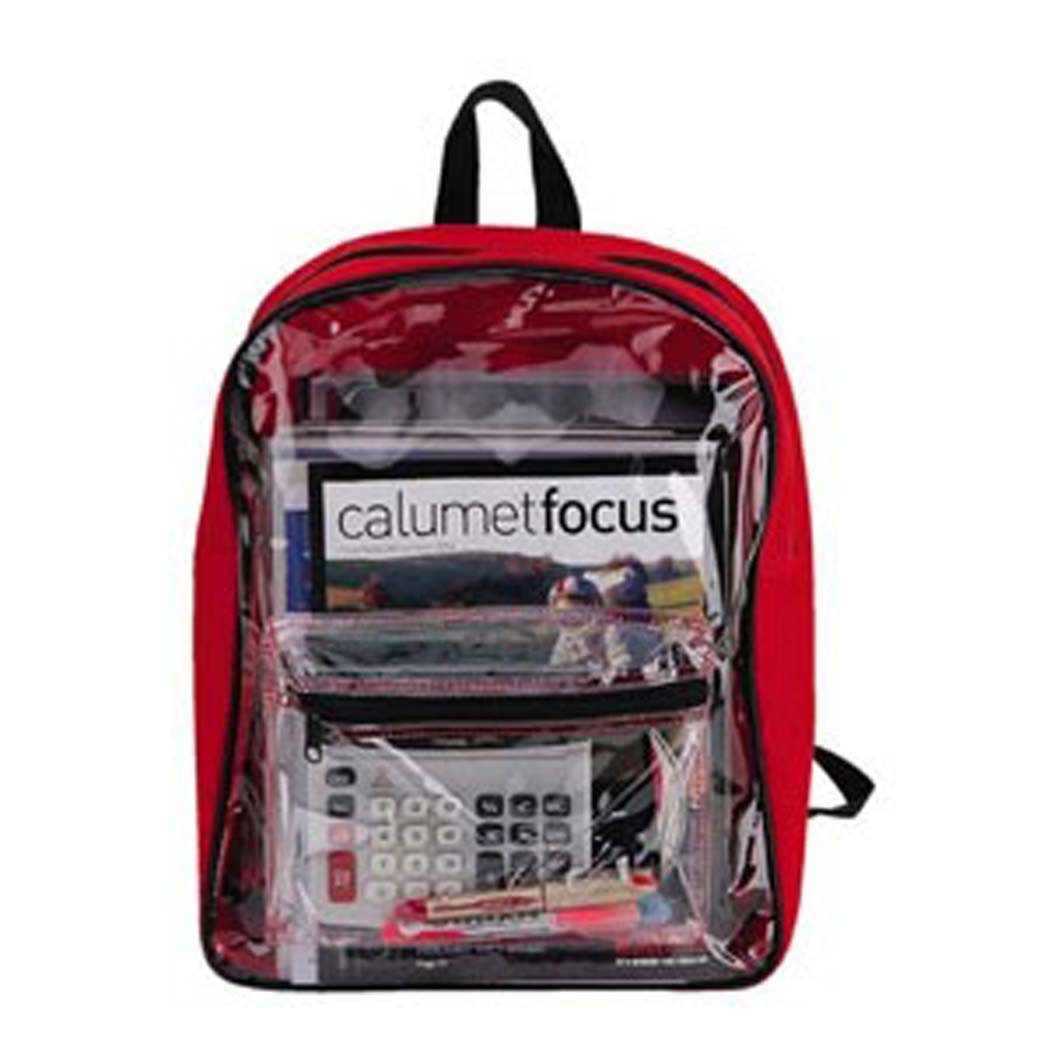 Ensign Peak Clear PVC Backpack (Red)