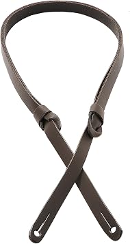 Levy's Leathers M19PR-DBR Carving Leather Mandolin Strap,Dark Brown