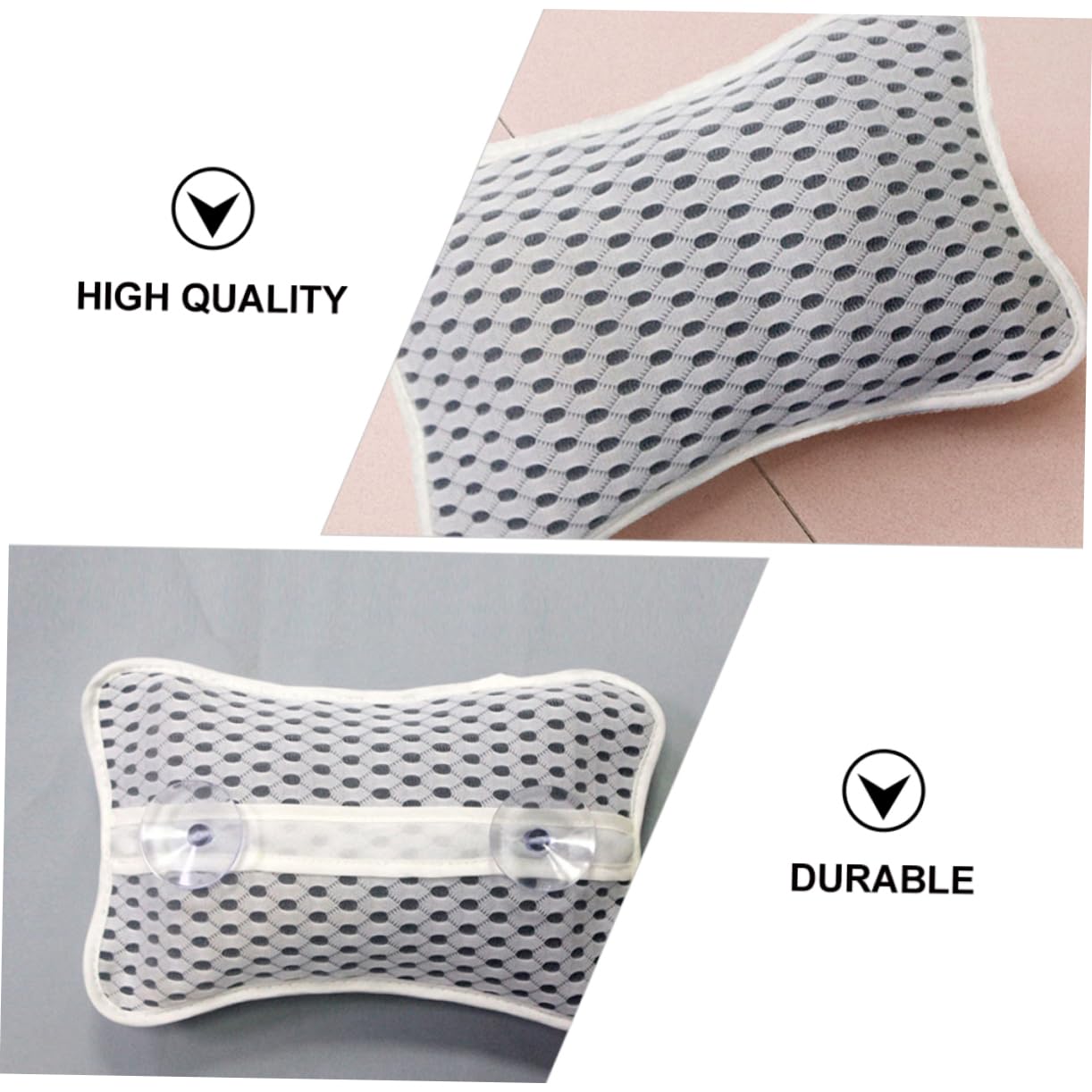 FRCOLOR 3pièces Coussin De Bain Polyester avec Ventouses Repose-tête pour Spa Et Soutien Confortable pour Tête Cou Accessoire De Relaxation pour Salle De Bain