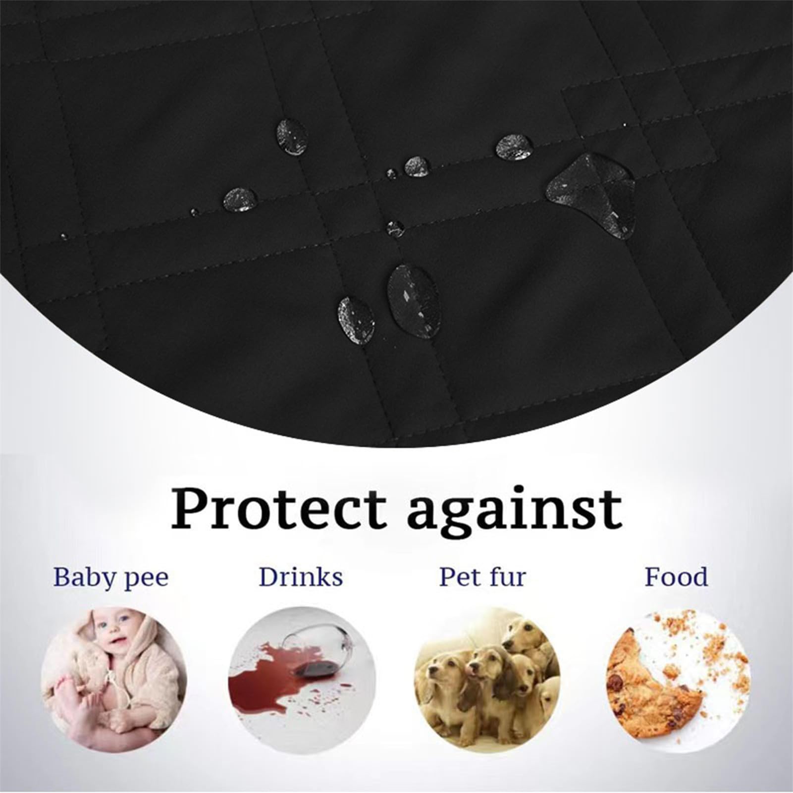Manta para Perros y Mascotas, Funda de Sofá Impermeable para Cama de Perro Manta para Mascotas, para Cama, sofá, y Suelo - para Perros y Gatos medianos (82x102in,Negro)