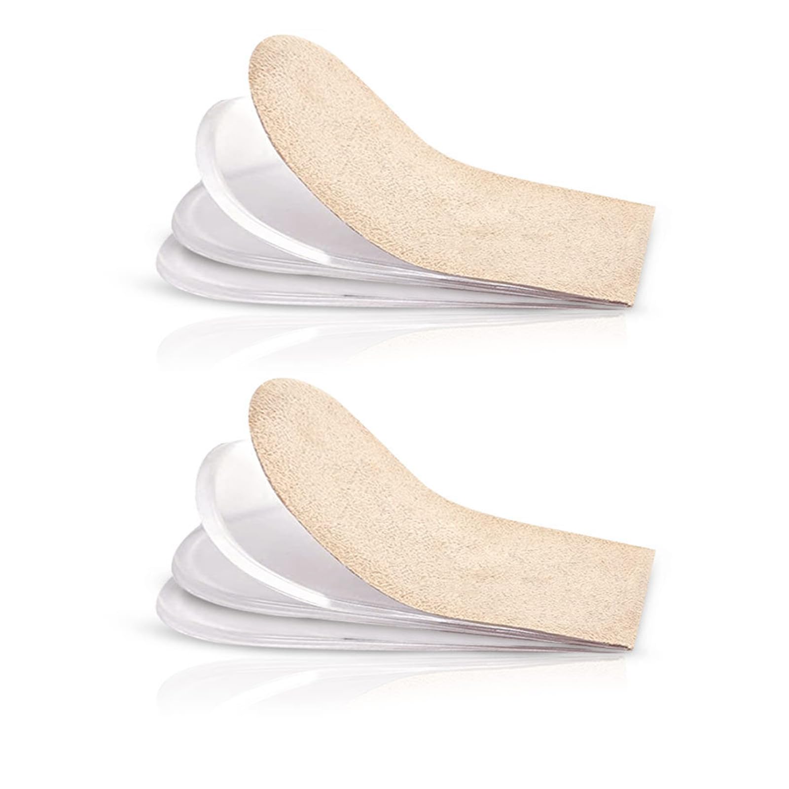 Heyu-Lotus 2 Pairs Adjustable Height Increase Insoles, 3-Layer Gel Heel Lifts Shoe Inserts for Leg Length Discrepancy, Achilles tendonitis, Heel Spurs, Plantar Fasciitis, Heel Injuries, Heel Pain