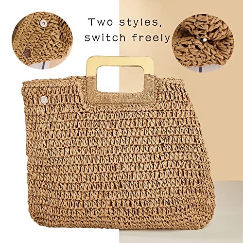 HJMND Beach Bags for Women Straw Bag Vacation Summer Large Foldable Straw Beach Bag Tote Woven Purse Handbag Beach Gifts4