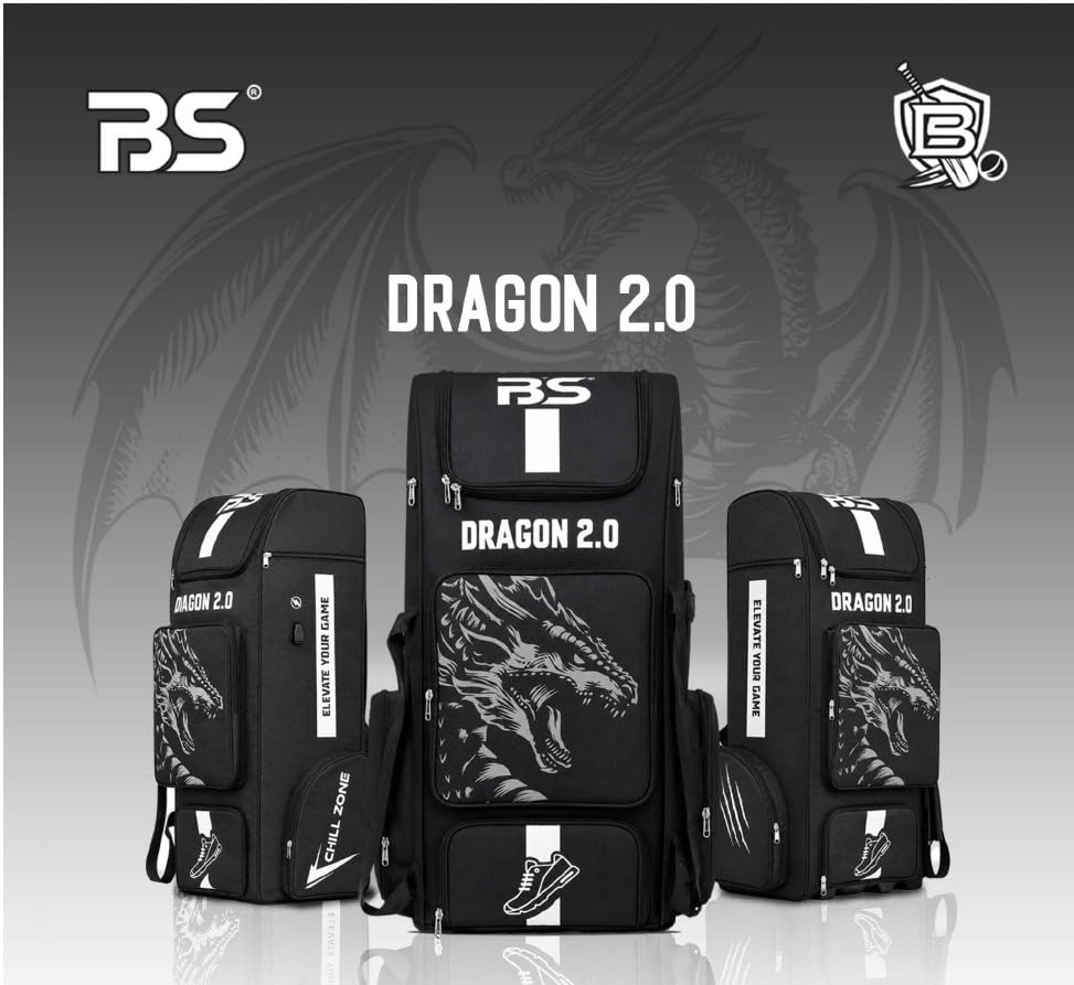 Image of BARKHA BS Dragon 2.0 Duffle Cricket Bag with Wheel and 4 Bat Sleeve and Shoe Compartment (Color May Vary)