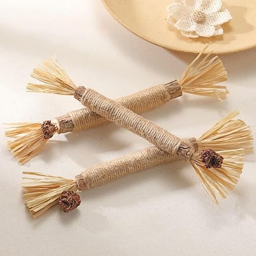 Miniatura 2 de 6 unidades de palitos de limpieza de dientes de gato, palitos para masticar gateras, palitos interactivos para tratar para interiores, palitos de