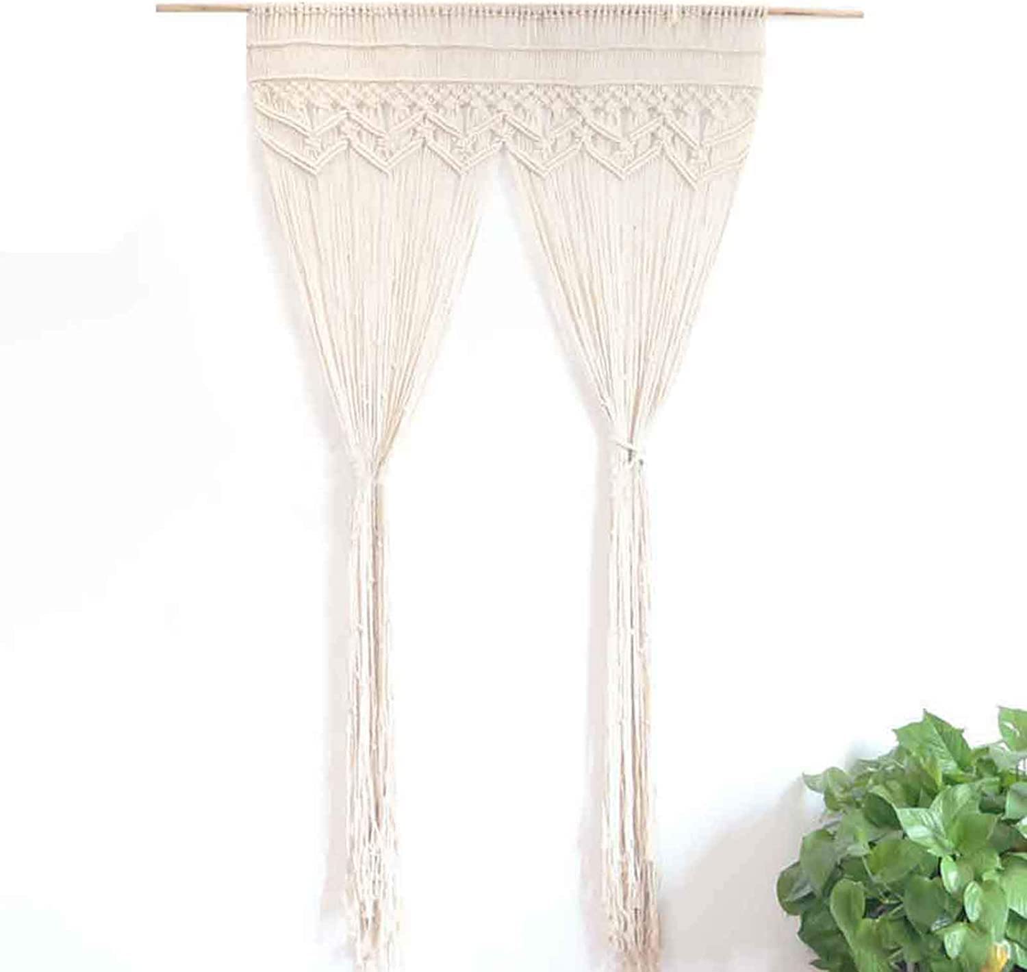 Tapiz Bohemio Grande de macramé para Colgar en la Pared, decoración Tejida para el hogar, Fondo de galería para apartamento, Sala de Estar, Dormitorio (Blanco, 130x180cm)