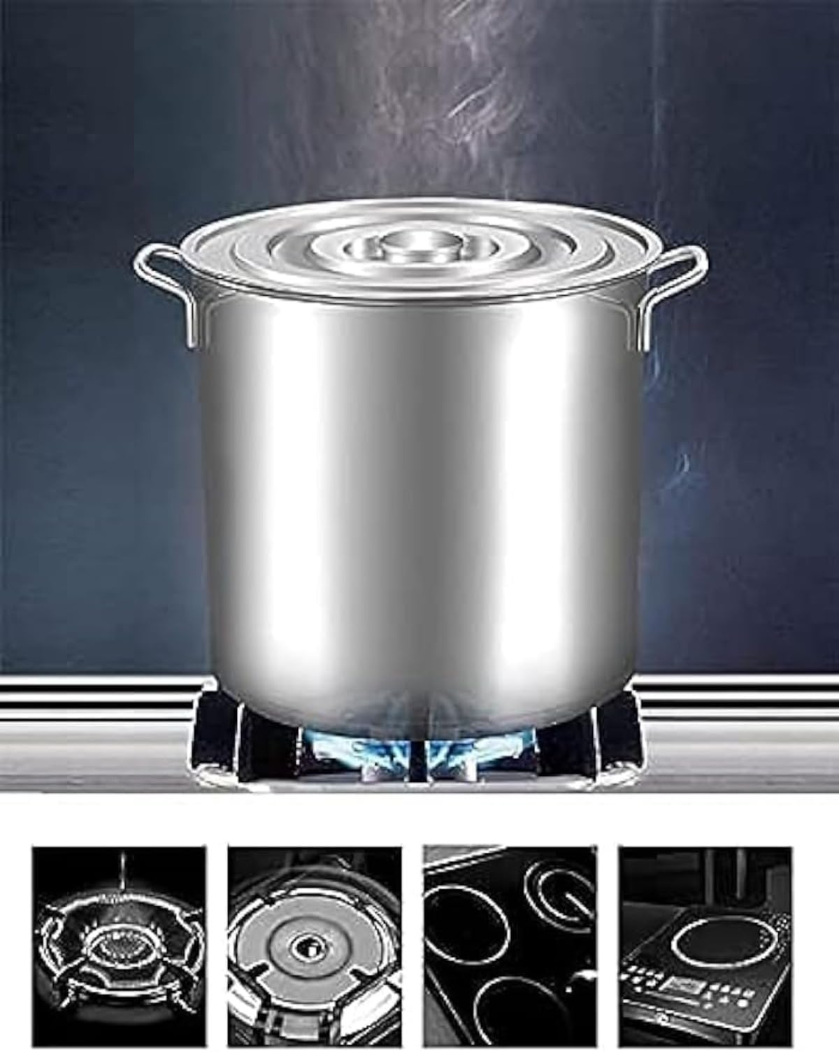 Amazon | Mearrineser 業務用寸胴鍋 10L ステンレス製 蓋付き IH対応