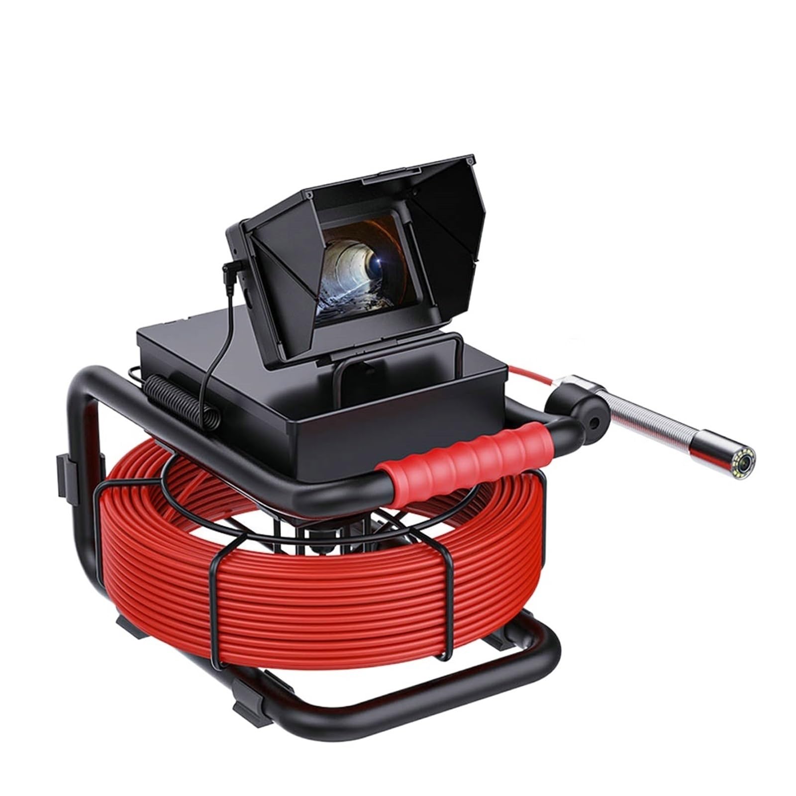 Sewer Camera, Pipe Inspection Camera, 16GB Card DVR IP68 Drain 17MM Sewer Pipeline Industrial Endoscope with 4.3 Monitor 5600mA Battery(30m)