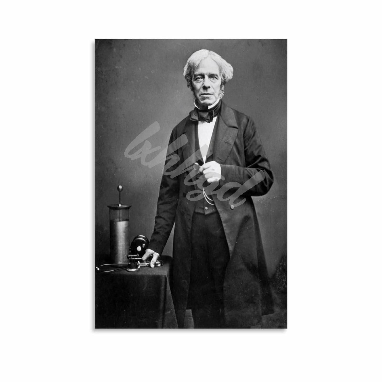 British Physicist Michael Faraday Vintage Portrait Quote Art Poster (3) Canvas Painting Wall Art Poster for Bedroom Living Room Decor 24x36inch(60x90cm) Unframe-style