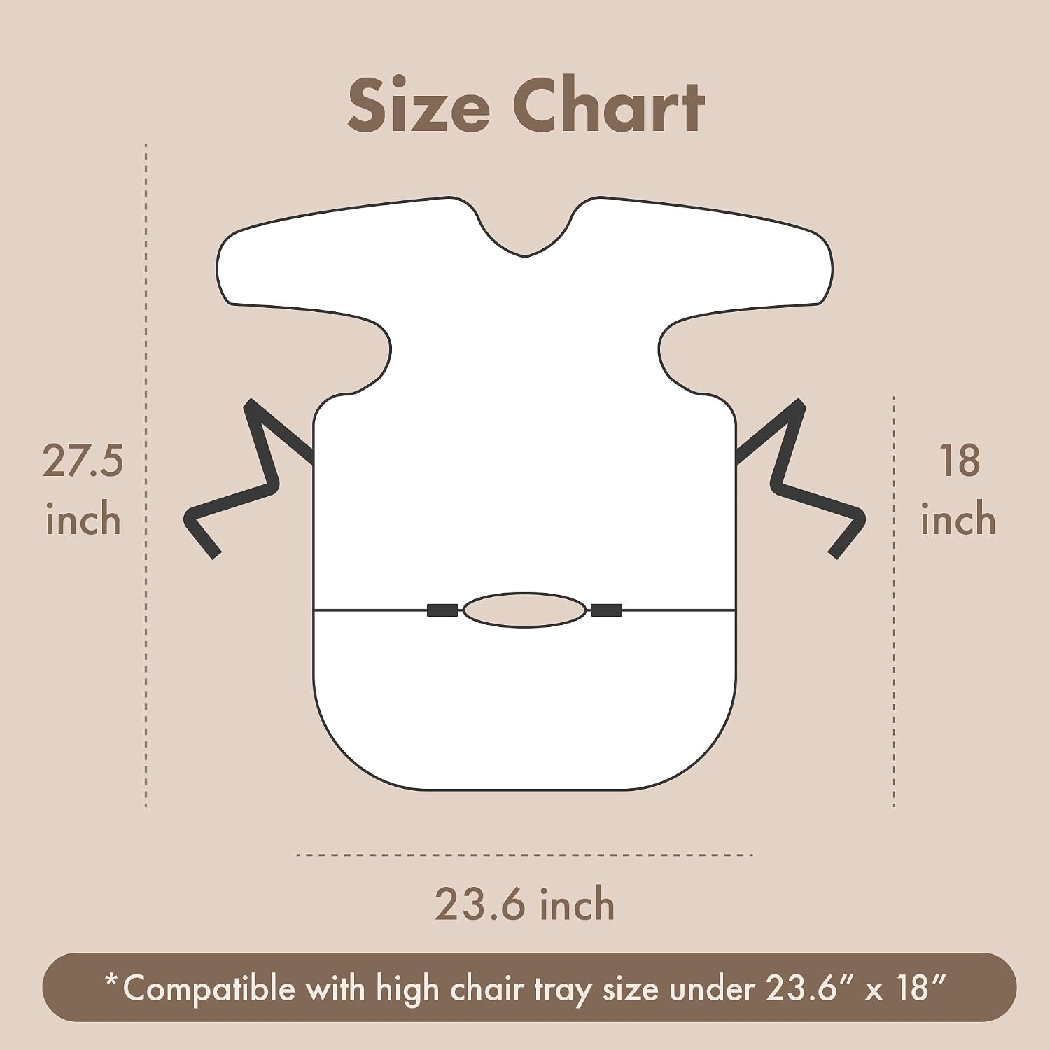 Coverall Baby Feeding Bib for highchair, ULTRA-THIN & Light-weight waterproof toddler bib, WM & Dryer Compatible