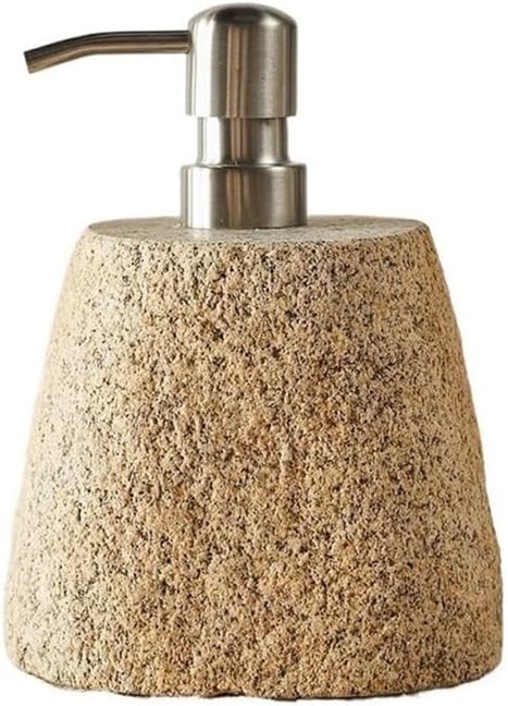 Refillable Liquid Vintage Stone Lotion Bottle Handmade Dispenser Bathroom Press Bottle Soap Dispenser