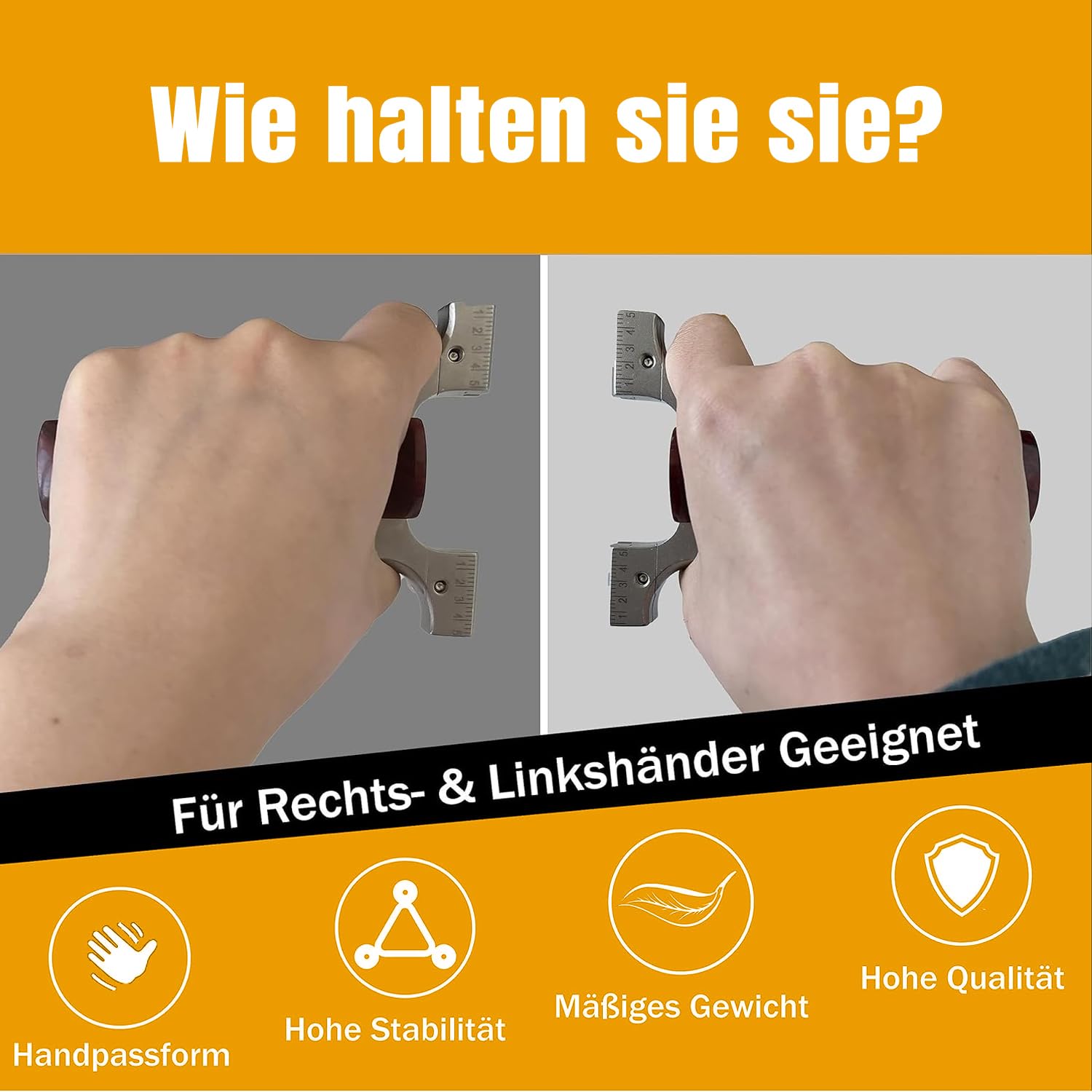 Zwille Steinschleuder Profi für Slingshot Clip-Anbindungstechnik Schleuder aus Edelstahl Holz Griff Katapult Set mit Gummibänder Tonkugeln für Erwachsene Outdoor Sport