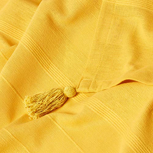 Manta para cama de 225 x 255 cm color amarillo multiusos 6