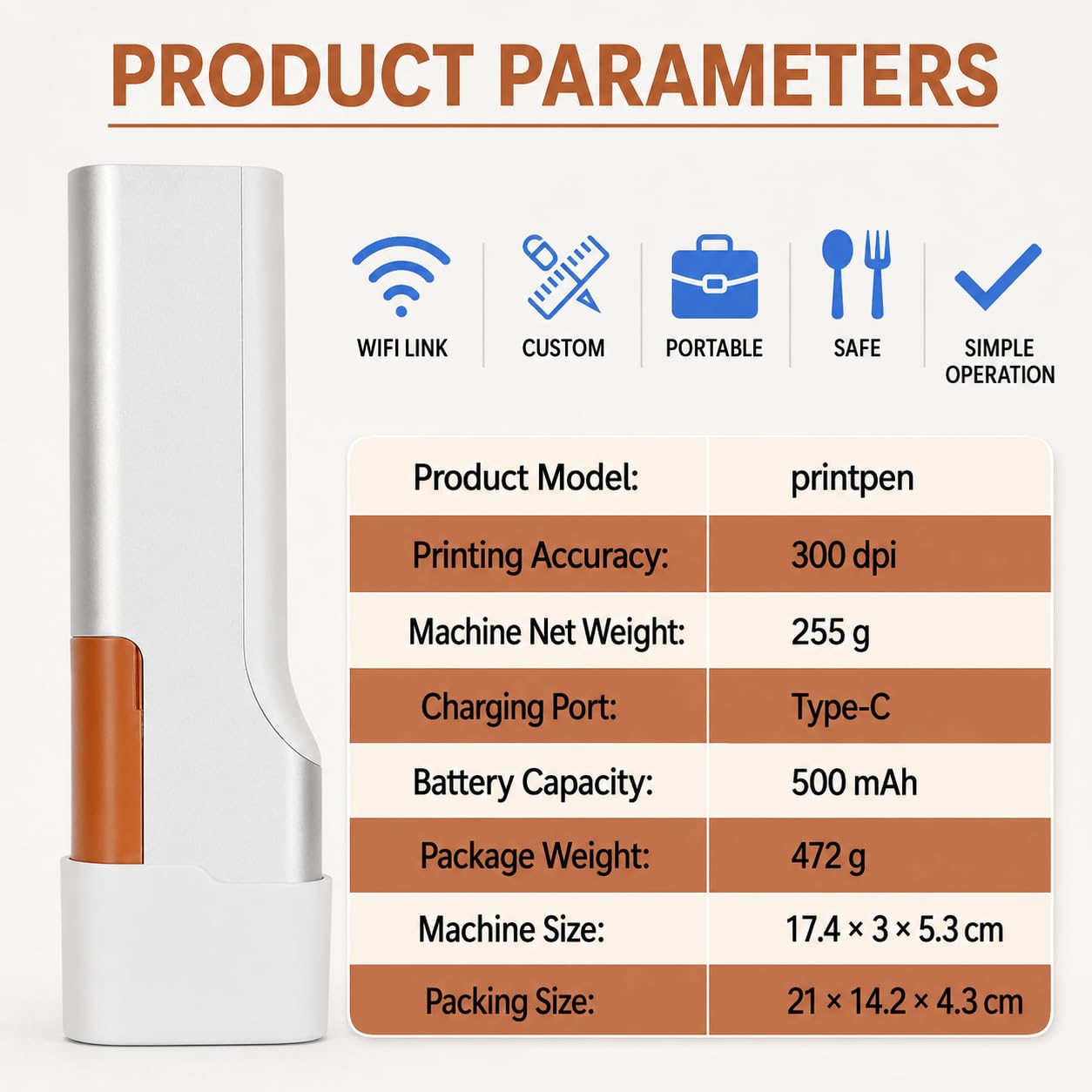 Imprimante alimentaire portable pour latte art, logo et motif décoratifs sur gâteaux, biscuits, pain et chocolat – Créez des motifs comestibles uniques