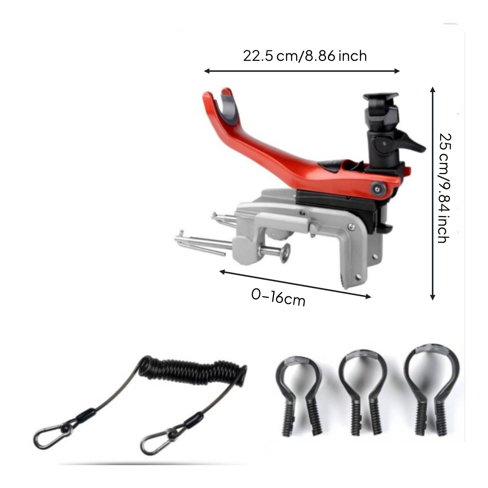 LOVIVER Soporte para Caña de Pescar Portacañas Ajustable Soporte de Bote Montaje Universal con Estructura Resistente a Impactos y Inserciones Múltiples Adecuado para Pesca en Jornadas Prolongadas