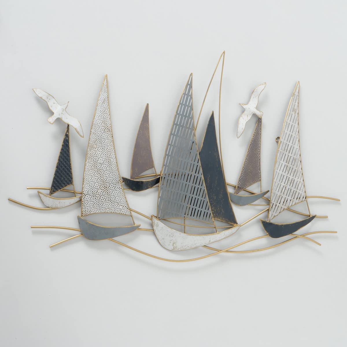 BOLTZE Wandobjekt Wandbild Boote Segelboote Eisen B 109 cm H 69 cm