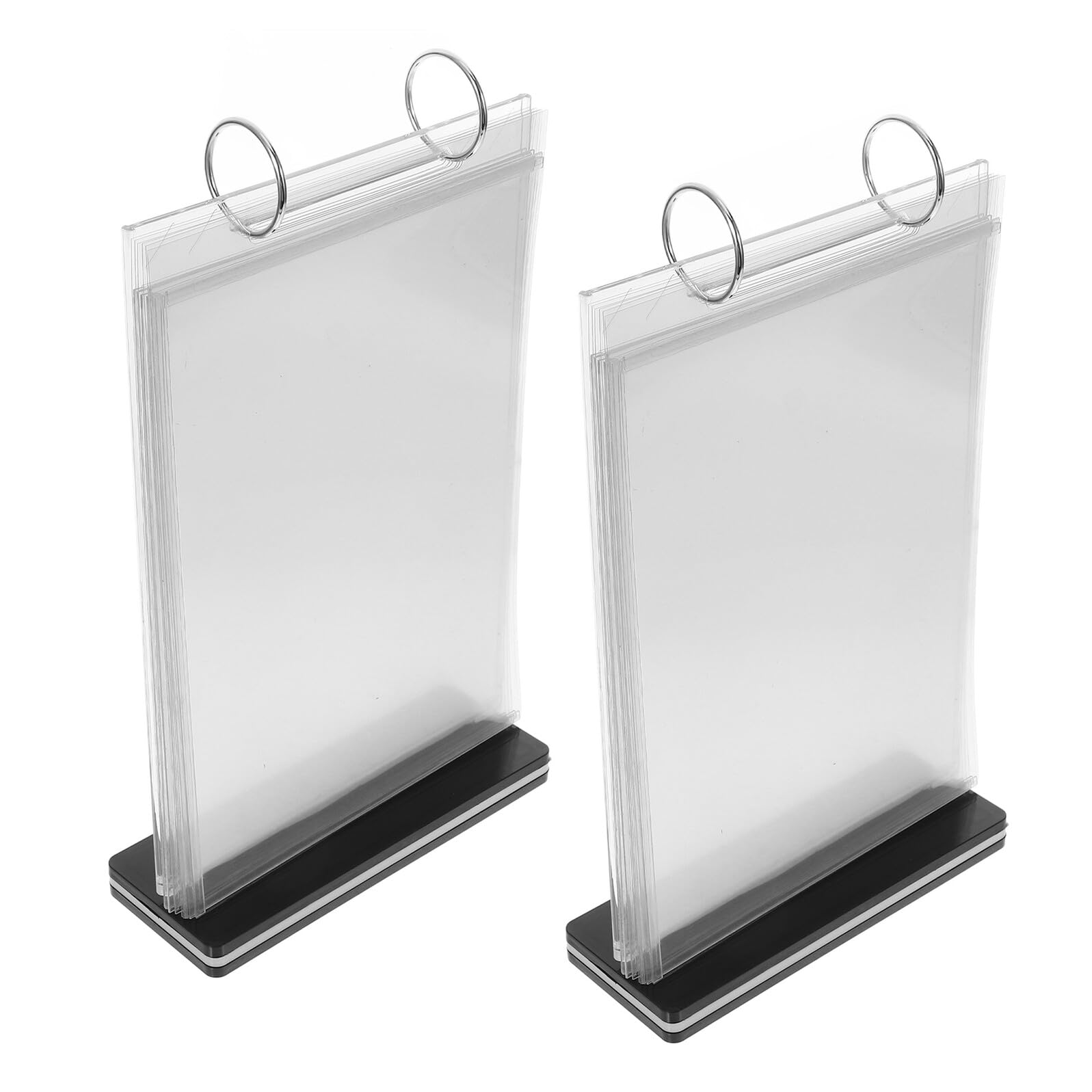 NOLITOY Soporte para Rotafolios Acrílico Transparente A5 Vertical 2 Piezas, Porta Menú de Escritorio Plegable para Restaurantes, Expositor de Folletos y Carteles de Mesa Resistente