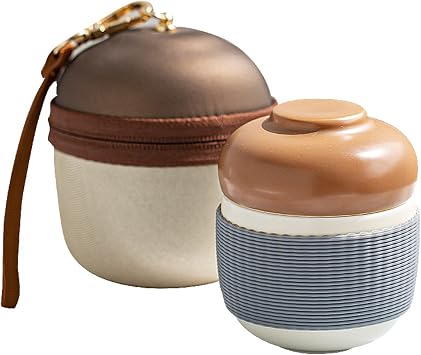 Tea Set Travel Tea Set, Portable Teapot, Chinese Tea, Storage Bag Included, Ceramic Tea Cup Set, Compact, Cute Acorn