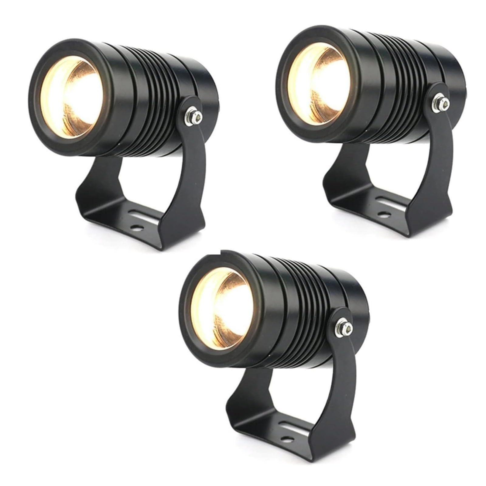 Luci da Giardino - Faretto Rotante a LED con Fascio Luminoso, proiettore per Esterni di edifici e pareti, Illuminazione Regolabile con Telecomando, Impermeabile IP67, 4 pez,3pcs-3W(DC24V)