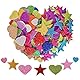 Glitter Schaumstoff Aufkleber 150 Stück, Farben Selbstklebend Stern und Herz Sticker,Schaumstoff Sticker Set für Kinder/Wand Dekoration/Basteln/Fertigkeit Dekorativ