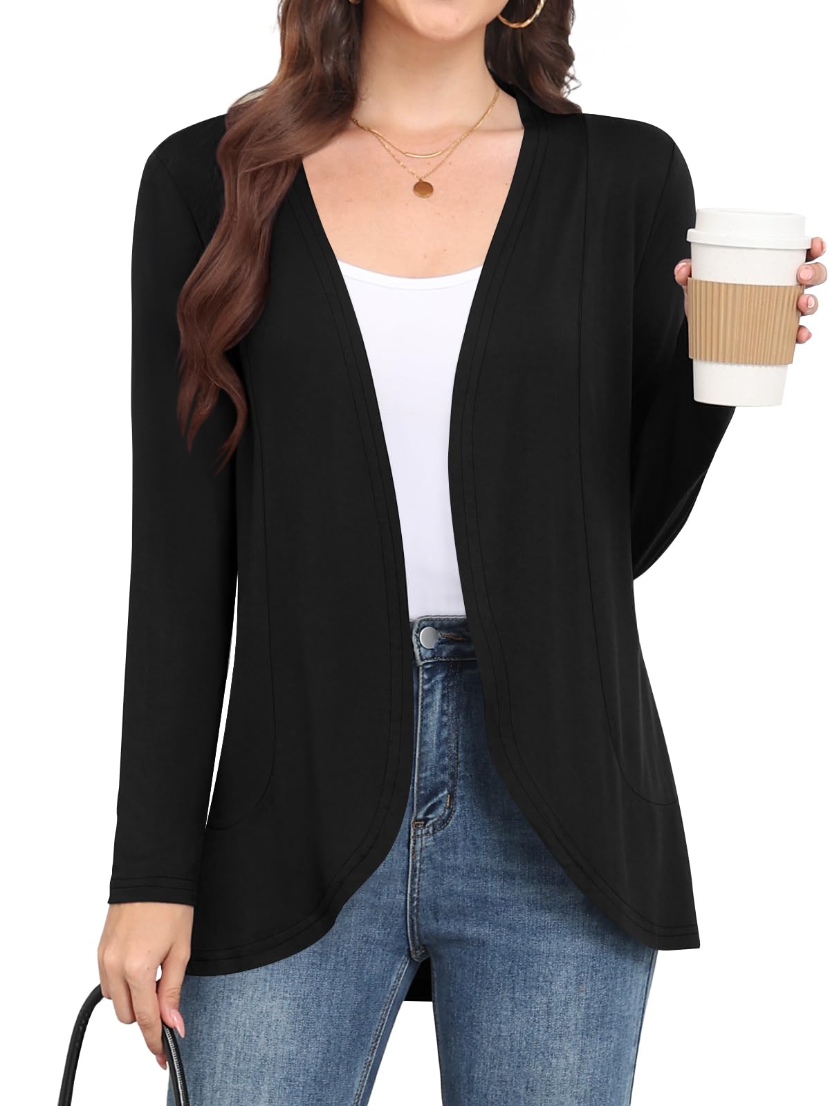 Womens Lightweight Long Sleeve Cardigan Casual Open Front Cardigans for Women Trendy