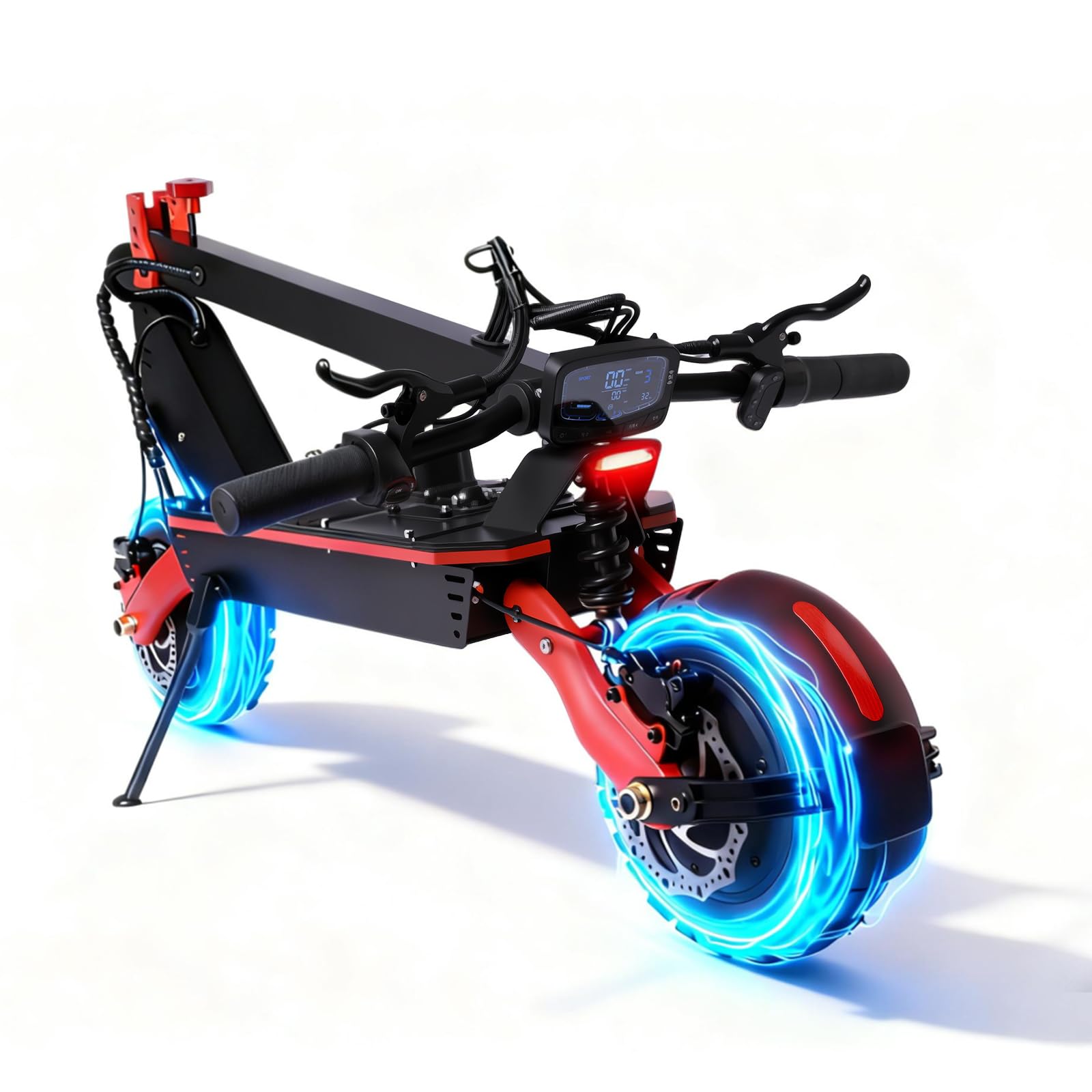 K26 6600W Electric Scooter Adults Up to 56MPH 50Miles with 3300W Dual Motor 11 Offroad All Terrain Tires