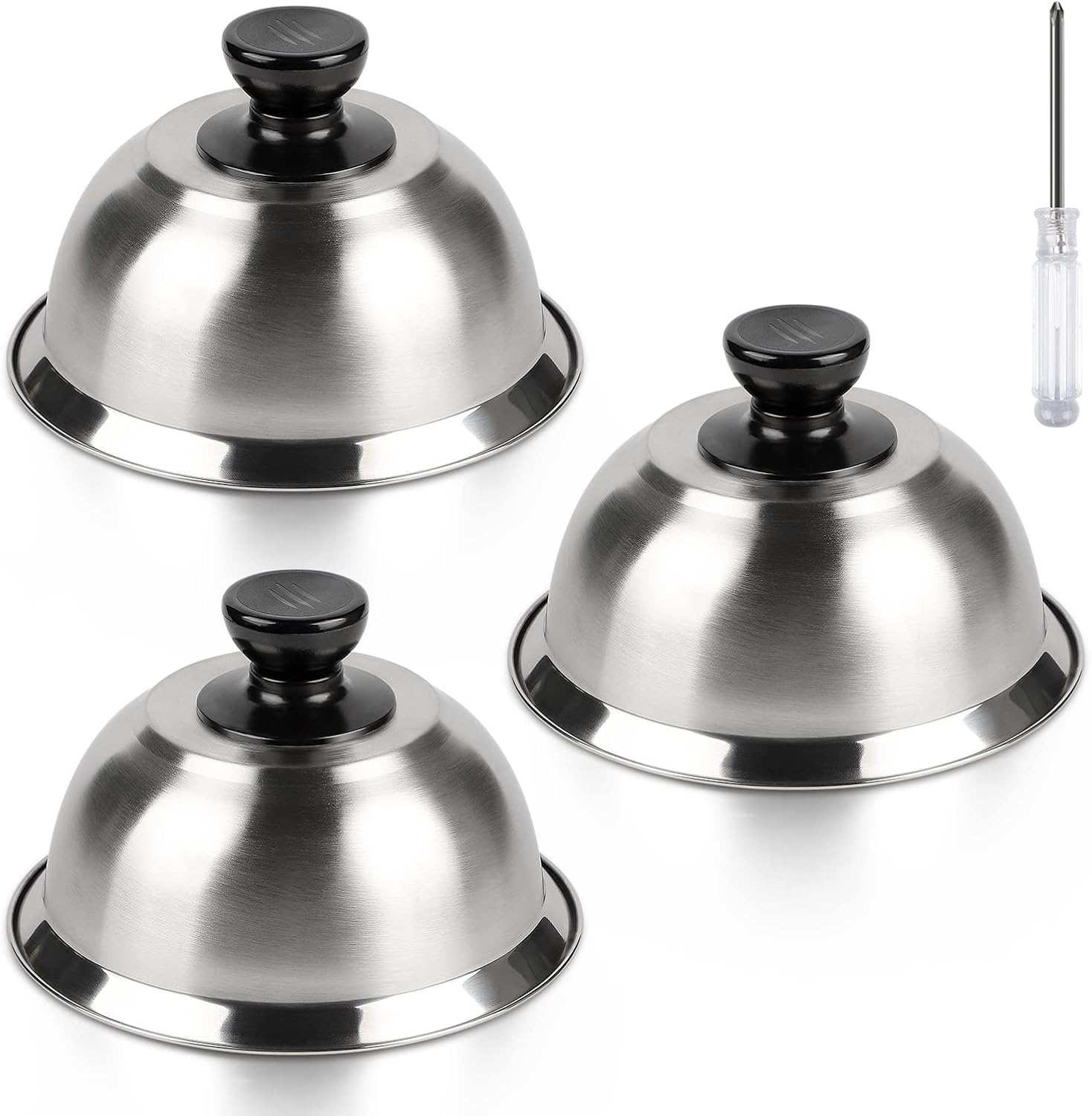 CPROSP 3X Cloche pour Hamburger INOX 16 * 9 cm, Cloche Chauffante pour